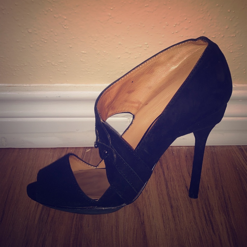 L.A.M.B peep toed shooties.